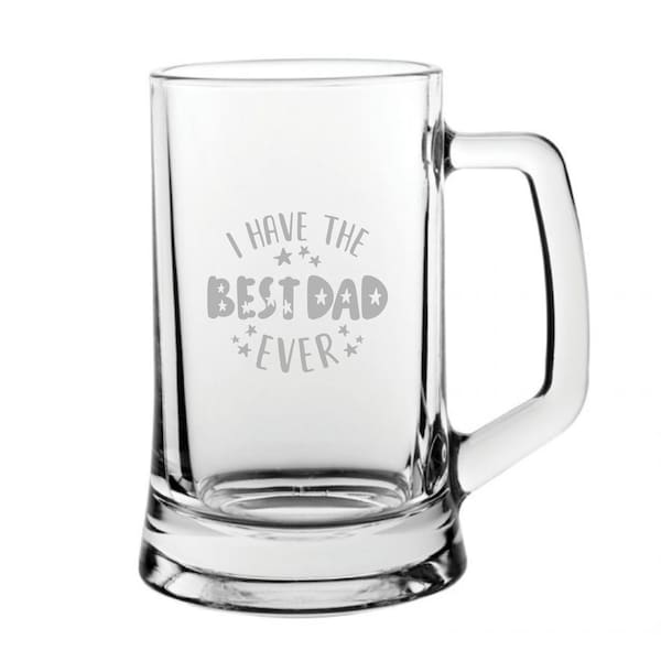 Personalised Engraved Father's Day Pint Glass Tankard 23.25oz Various Design Available Dad Daddy