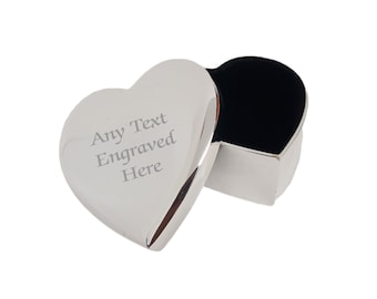 Personalised Engraved Heart Trinket Box Perfect Gift For Birthday Bridesmaid Anniversary Wedding Mothers Day Christmas Retirement