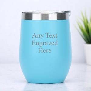 Gepersonaliseerde blauwe matte 12oz thermoskan geïsoleerde reisbeker warme koude koffiethee