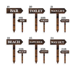 Right/Left Arrow Various Designs/Colour Available Garden Stake Spike Marker Tree Marker Garden Sign (UV PRINTED)