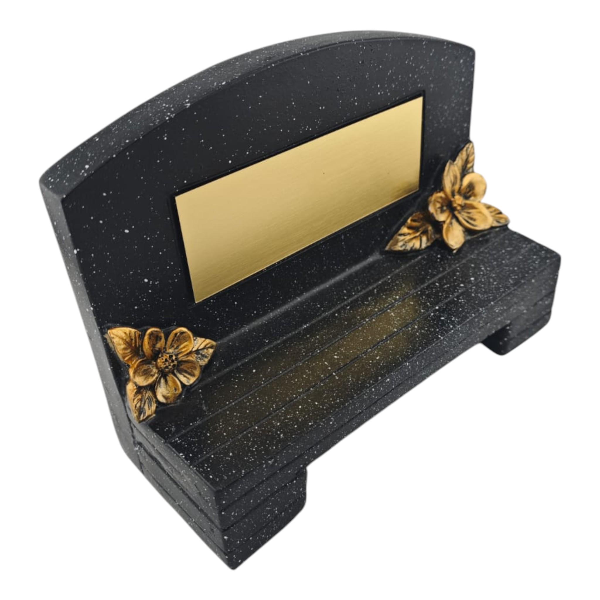 Banco Conmemorativo Negro Personalizado – Diseños Únicos Impresos En UV – Ideal Para Jardín O Recuerdo De Un Ser Querido