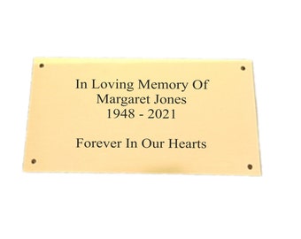 Personalised Engraved Solid Brass Name Plate Available In Various Sizes Door Plaque Name Plate Memorial Plate Bench Plate