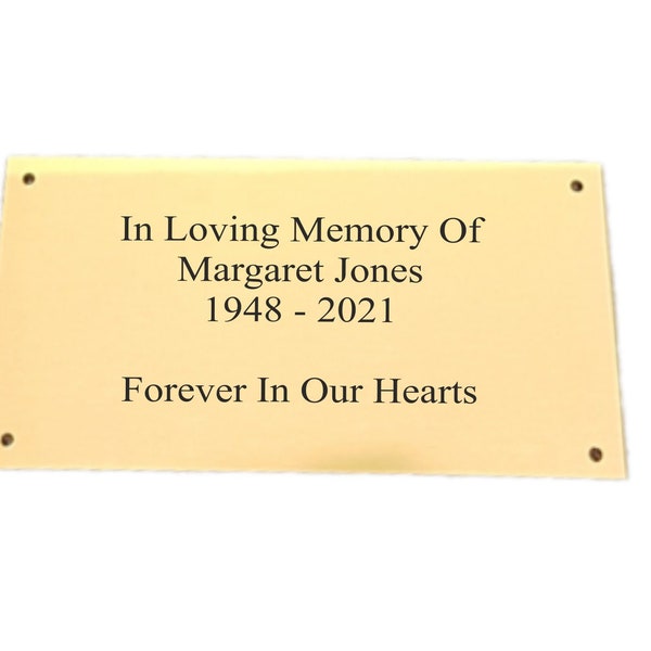Personalised Engraved Solid Brass Name Plate Available In Various Sizes Door Plaque Name Plate Memorial Plate Bench Plate