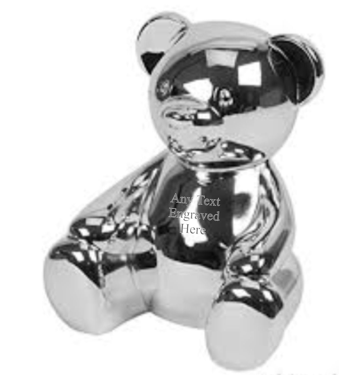 Personalised Engraved Silverplated Teddy Bear Bank Money Box Etsy