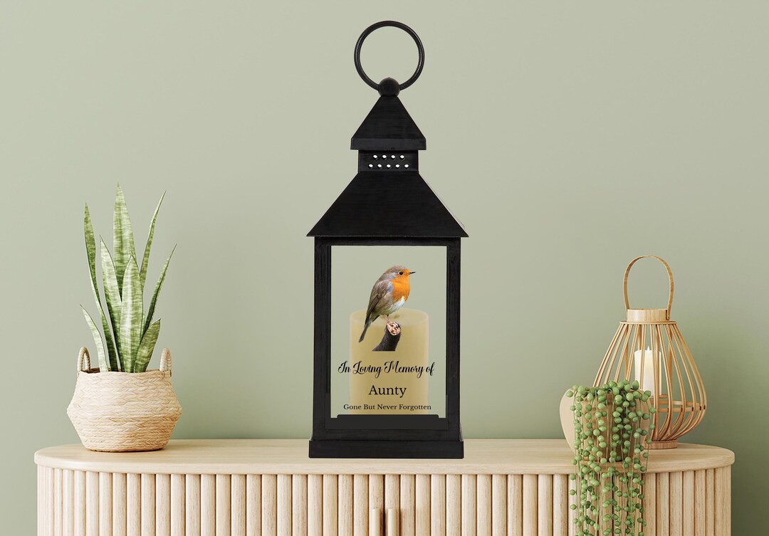 In Loving Memory of Robin Design Memorial Lantern Black or White ...