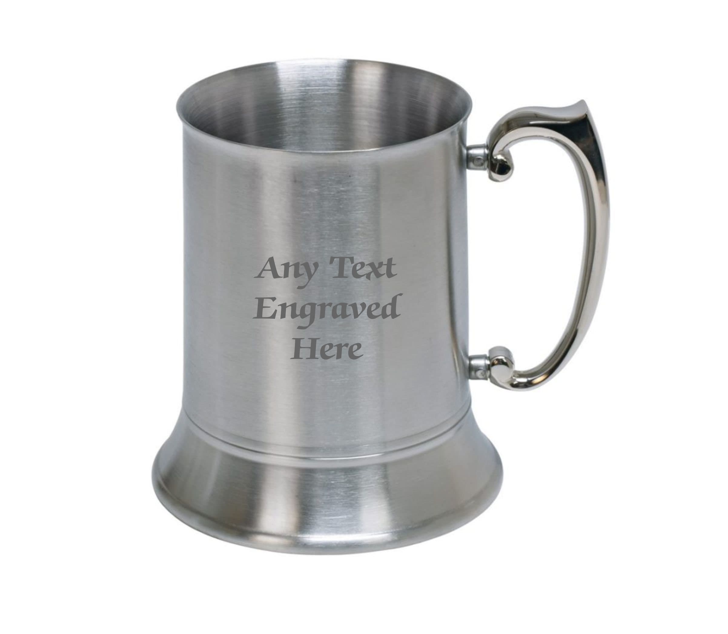 Personalised Stainless Steel US 1 Pint Tankard (500ml) - Any Text You Want