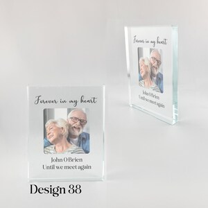Personalised Printed Memorial Glass Block With Your Image & Text Various Design Available UV PRINTED image 2