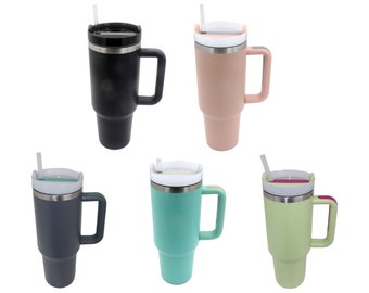 40oz Double Wall Insulated Cup With Straw Various colours available