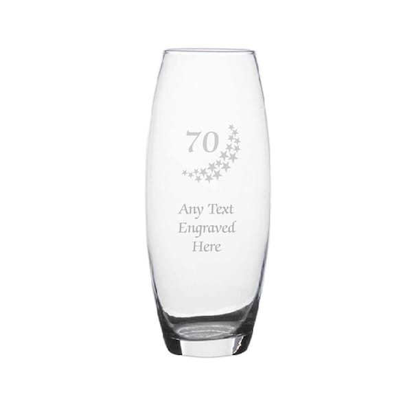 Personalised Engraved Bullet Glass Vase Various Designs Available Perfect Gift For Birthday 18th 21st 70th 80th 90th