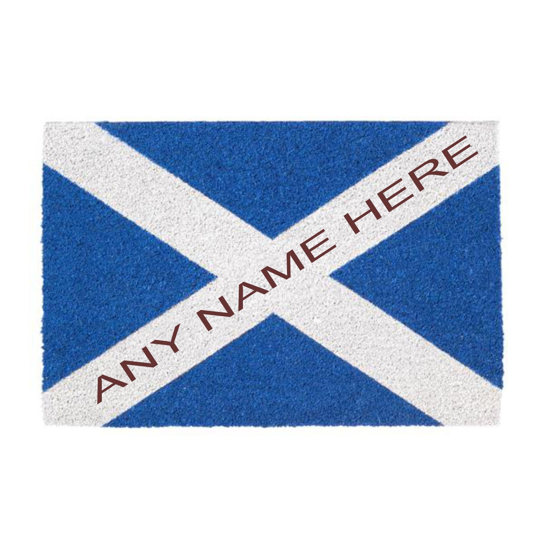 Personalised Engraved Coir Door Mat - Non-Slip - Any Text - 60x40cm Rectangle