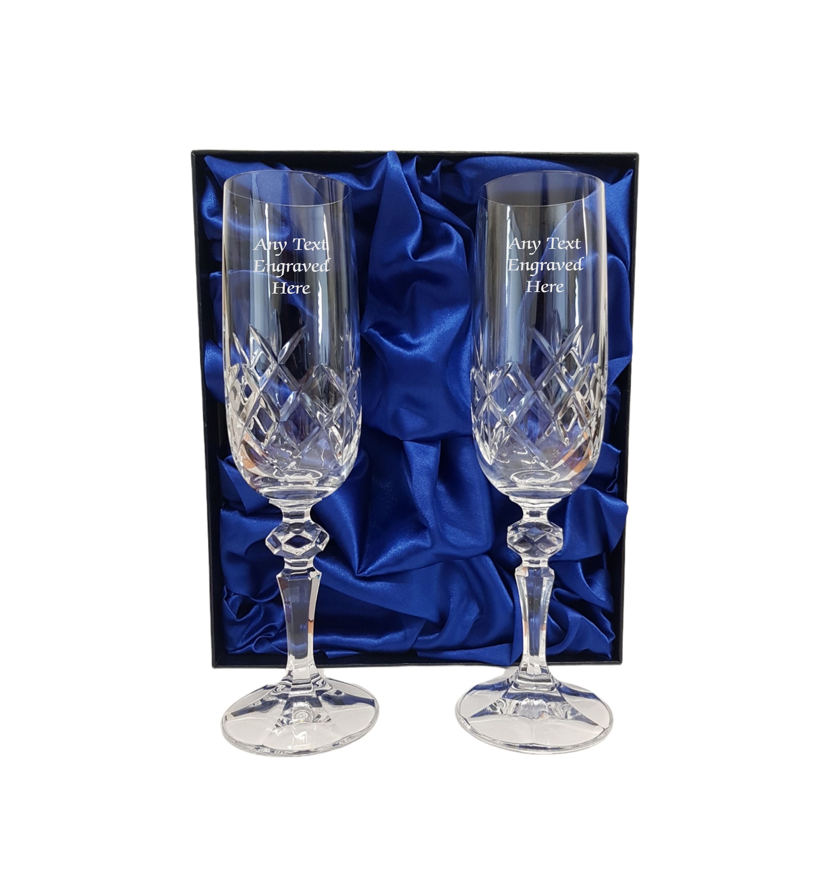 2 Champagne Flute Anniversary Gift Set - Design: A1 - Everything Etched