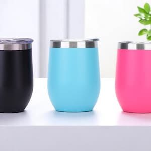 Double Wall Insulated Thermos Travel Cup 12oz Hot Cold 9 Colours Available