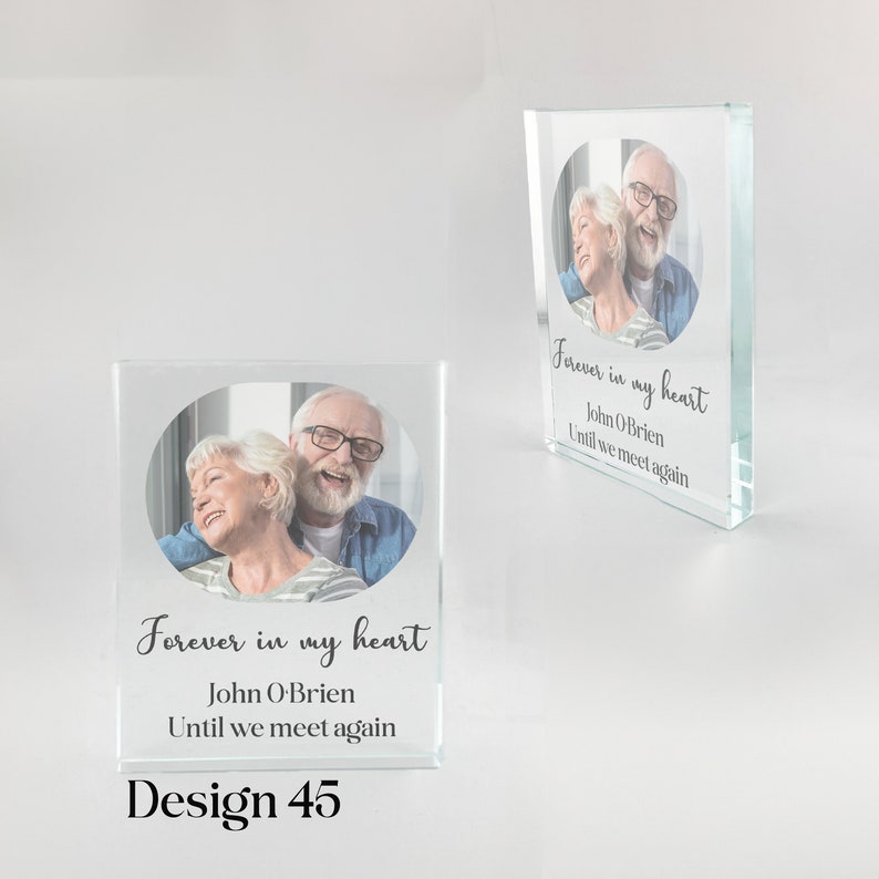 Personalised Printed Memorial Glass Block With Your Image & Text Various Design Available UV PRINTED image 9