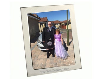 Personalised Engraved Silver Plated Photo Frame Various Sizes