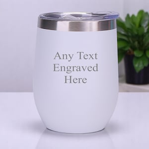Personalised White Matt 12oz Thermos Insulated Travel Cup Hot Cold Coffee Tea