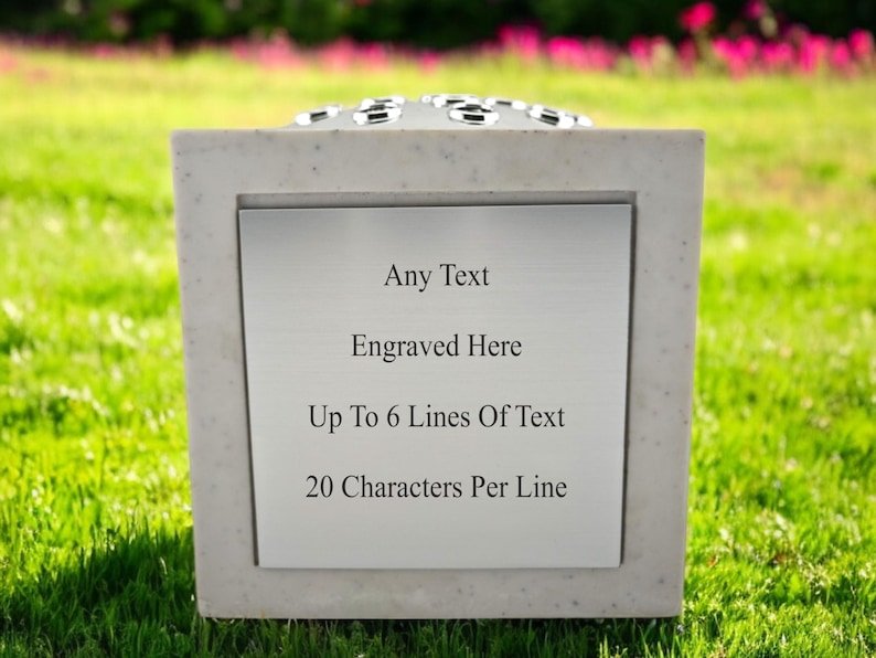 Personalised White or Black Engraved Memorial Rose Bowl Grave Marker
