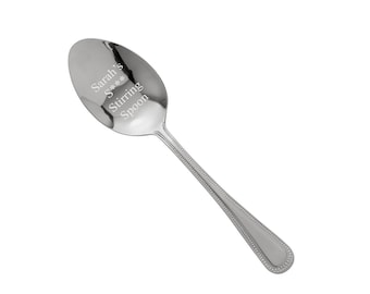 Personalised Engraved Table Spoon With Bead Design Any Text Engraved Ideal Gift For Birthday Fathers Day Mothers Day