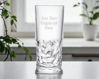 Personalised Engraved Funky Hi-Ball Crystal Tumbler 12.25oz (35cl) Birthday Wedding Anniversary