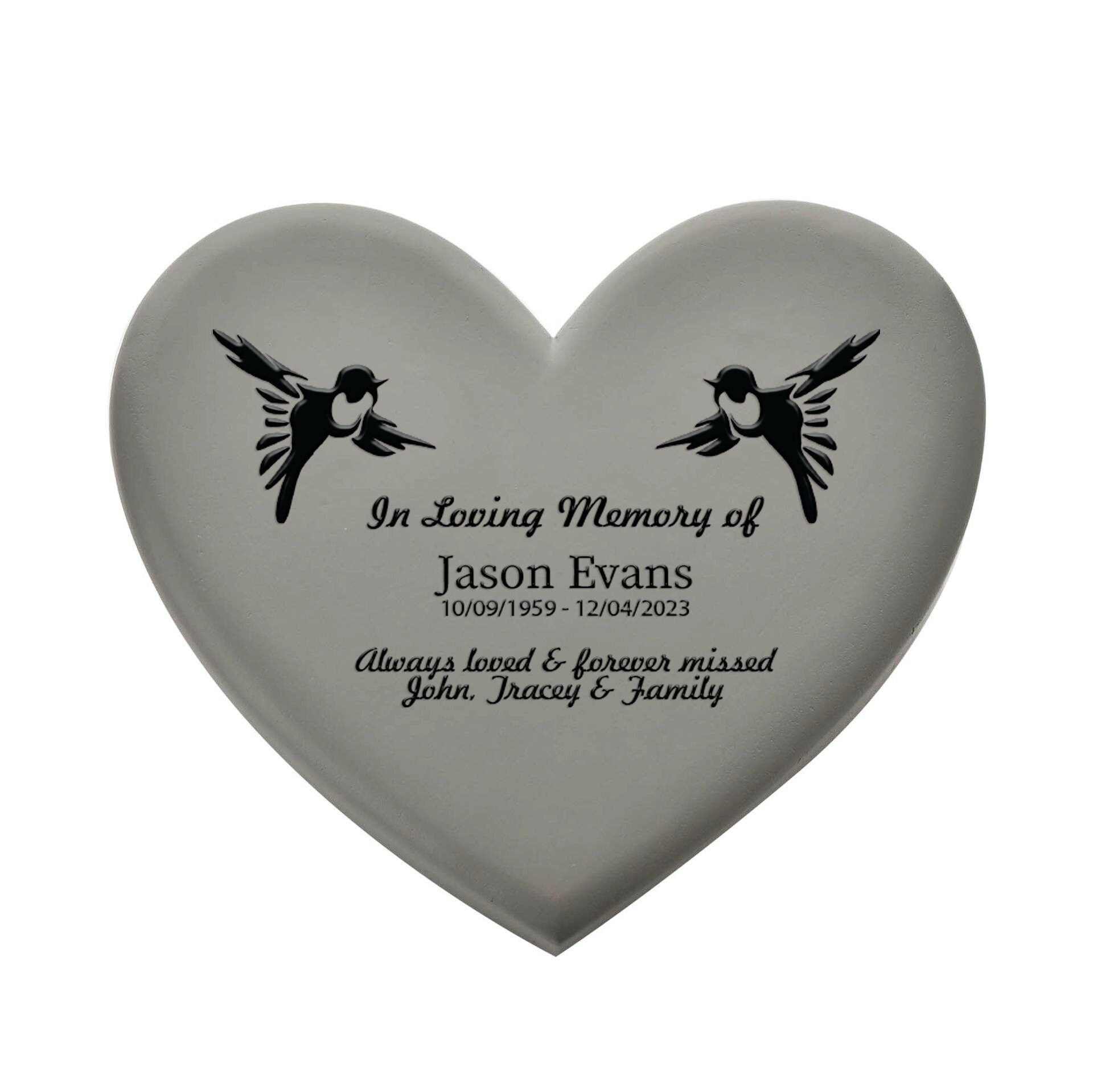 Personalised in Loving Memory Memorial Large Heart Various Designs ...