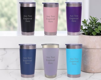 Tasse isotherme à double paroi tout message gravée personnalisée 500 ml 17,5 oz café chaud froid thé 6 couleurs disponibles