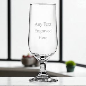 Personalised Engraved Tall Capri Stemmed Beer Glass Half Pint 12oz (34cl) Ideal For Birthday Wedding Anniversary Christmas Retirement Gift