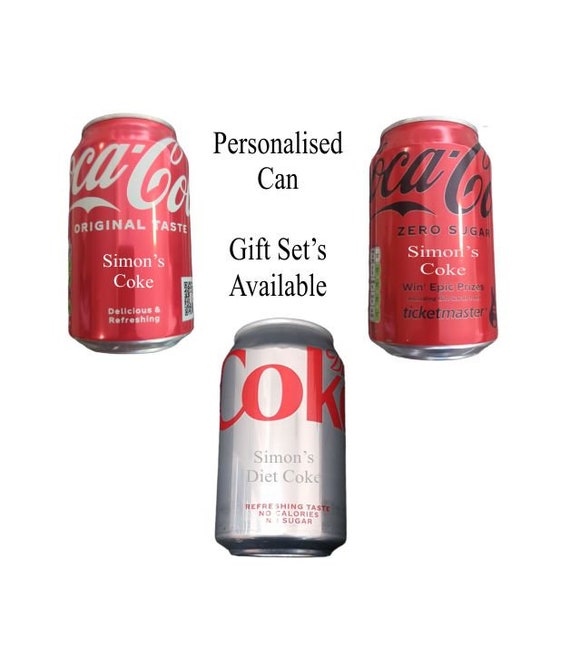 Personalisierte gravierte Coca Cola Dosen & 10 Unzen Mixer Glas in Seide  ausgekleidet Geschenkbox oder nur Dose Ideales Geschenk für Geburtstag  Hochzeit Jahrestag Him - .de