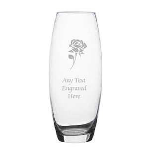 Personalised Engraved Double Heart Bullet Glass Vase Various Designs and Sizes Available Perfect Gift For Mothers Day Birthdays Wedding image 4