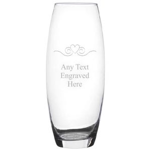 Personalisierte gravierte Herz Rolle Bullet Glasvase verschiedene Designs und Größen erhältlich Perfektes Geschenk für Muttertag Geburtstage Hochzeit