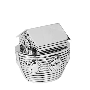 Personalised Engraved Silver-plated Noah's Ark Bank Money Box Christening / Birthday Gift image 3
