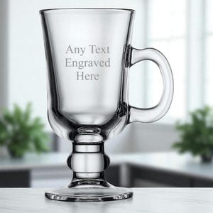 Personalised Engraved Irish Coffee Glass 8oz (23cl) Ideal For Birthday Wedding Anniversary Christmas Gift
