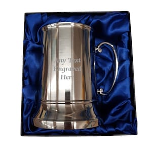 Personalised Stainless Steel US 1 Pint Tankard 500ml in a Silk Presentation Box Any Text You Want image 4