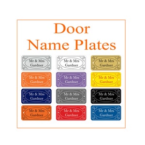 Personalised Engraved Door Name Plate Sign 100mm x 50mm Lots Of Colours Available DP1