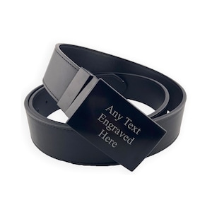 Personalised Engraved Black PU Belt With Metal Buckle With Message Perfect Gift For Wedding Birthday Christmas Retirement Anniversary