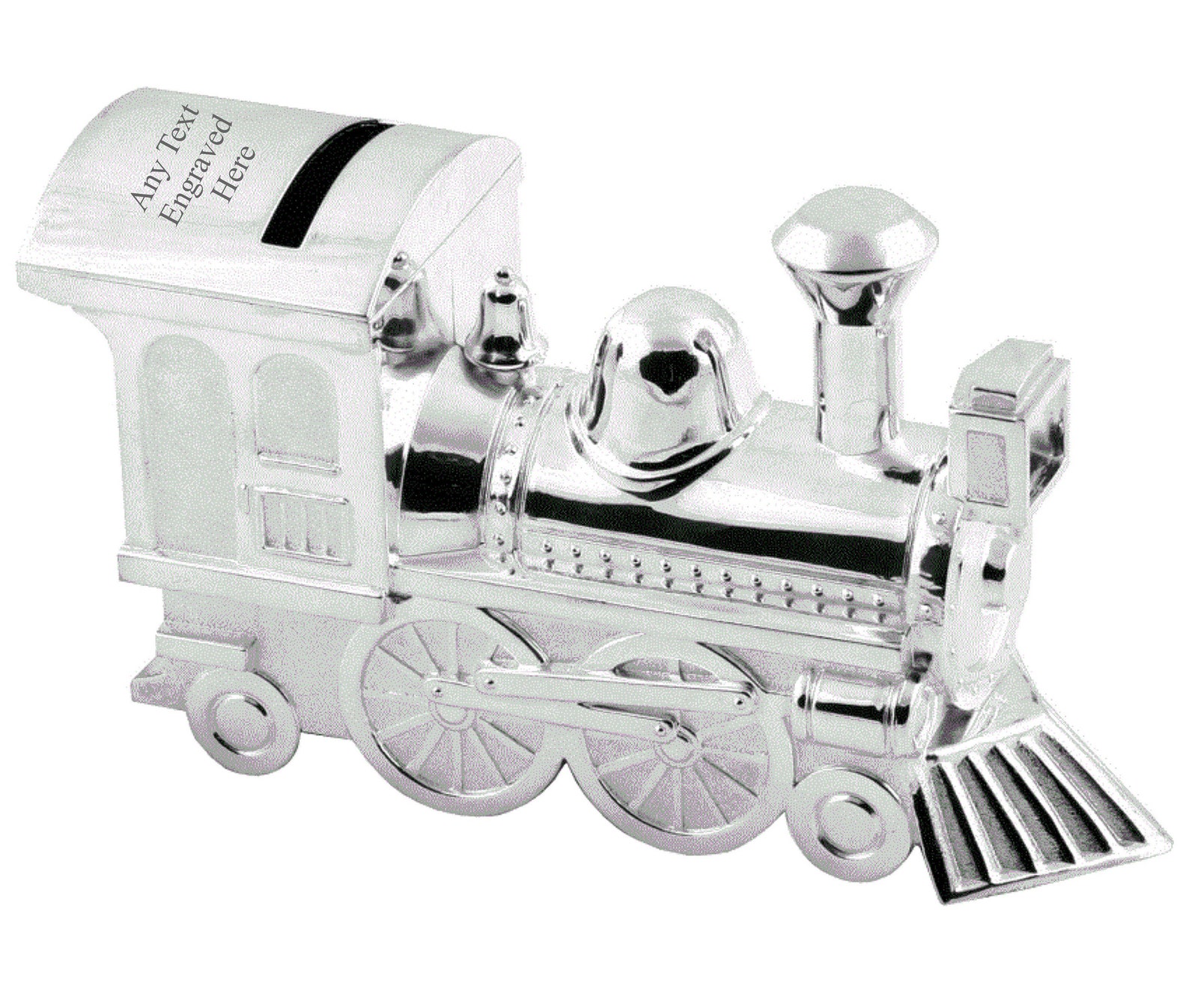 Personalised Engraved Silverplated Train Bank Money Box Etsy