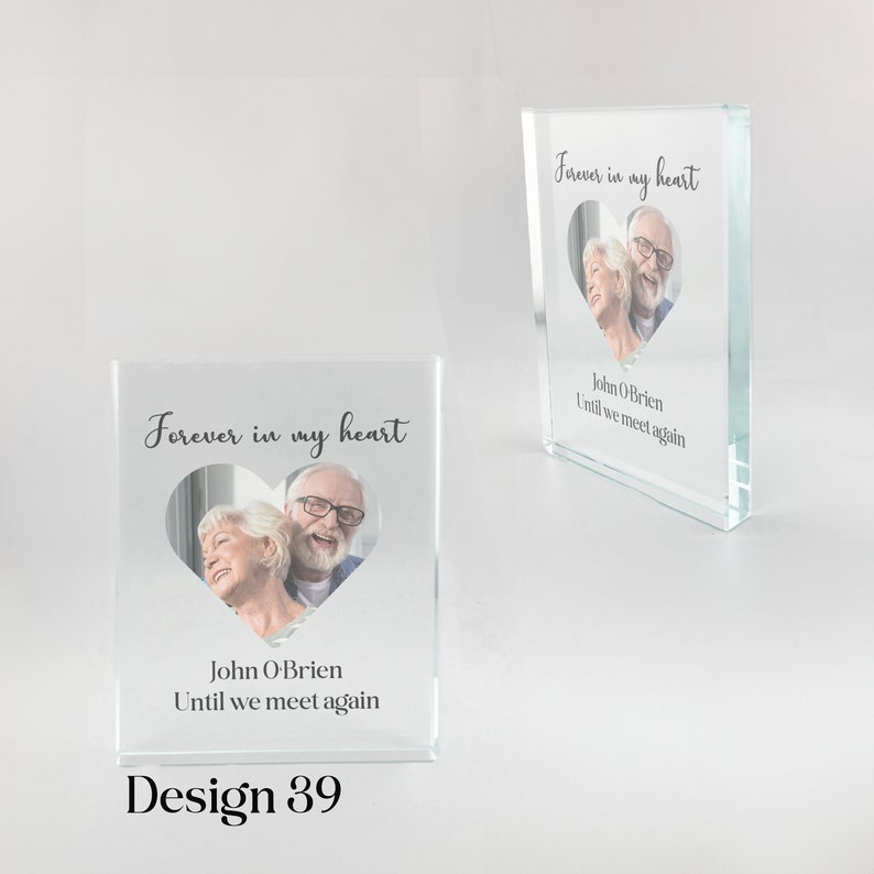 Personalised Printed Memorial Glass Block With Your Image & Text Various Design Available UV PRINTED image 3