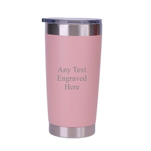 Personalised Engraved Any Message Double Wall Insulated Thermos Cup 500ml 17.5oz Hot Cold Coffee Tea 6 Colours Available image 3