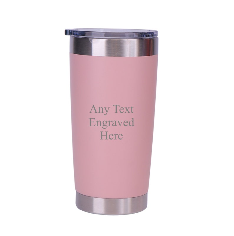 Personalised Engraved Any Message Double Wall Insulated Thermos Cup 500ml 17.5oz Hot Cold Coffee Tea 6 Colours Available image 3