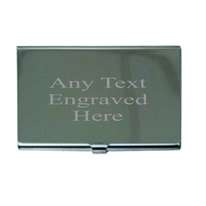 Porta-cartões de crédito/visita em prata gravado personalizado, presente perfeito para casamento, aniversário, dia dos pais, presente de escritório, vários estilos disponíveis