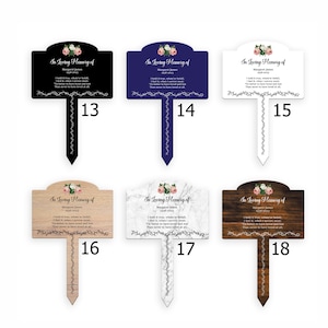 Personalizado tradicional em memória amorosa floral memorial estaca marcador de árvore marcador de jardim sinal várias cores disponíveis (impresso uv)