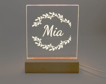 Personalised LED Night Light Desk Light Up Sign Bedroom Office Décor Various Designs Available