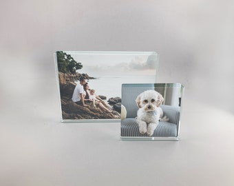 Personalised Printed Own Photo Glass Block With Your Image Perfect Gift For Birthday Wedding Retirement Fathers Day Christmas (UV PRINTED)
