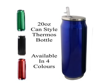 Double Wall Can Style Bottle 500ml 17.5oz Hot Cold 4 Colours Available
