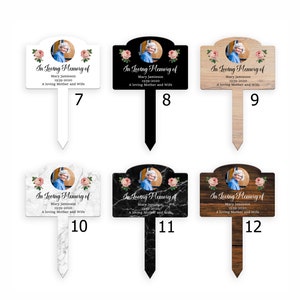 Personalised Picture In Loving Memory Floral/Dove Memorial Spike Stake Marker Tree Marker Garden Sign Various Colours Available (UV PRINTED)