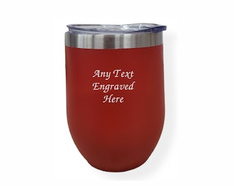 Personalised Red Matt 12oz Thermos Insulated Travel Cup Hot Cold Coffee Tea