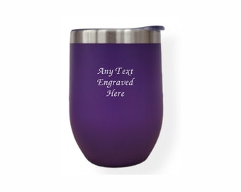 Personalised Purple Matt 12oz Thermos Insulated Travel Cup Hot Cold Coffee Tea