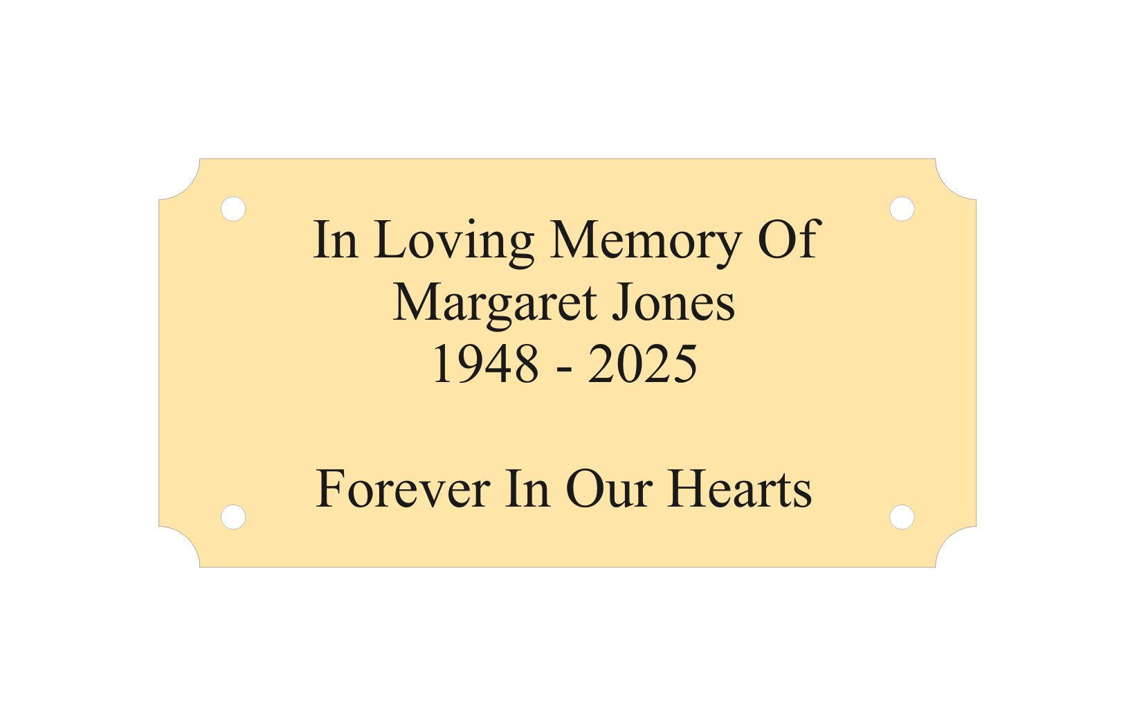Personalised Engraved Solid Brass Name Plate Available In Various Sizes Door Plaque Name Plate Memorial Plate Bench Plate