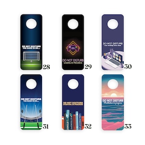 Do Not Disturb Door Hanger Sign Various Designs Available Metal Aluminium Door Sign Gaming Rugby Studying Working (UV PRINTED)