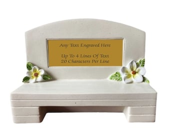 Personalised Engraved Memorial Bench With Engraved Plaque Grave Marker