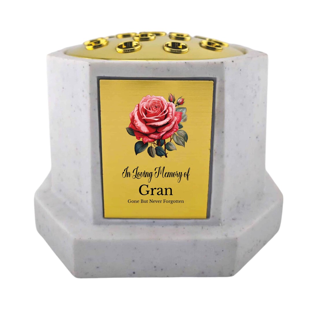 In Loving Memory of Memorial Octagon Rose Bowl Grave Marker Flower Pot ...