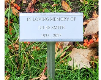 Personalised Engraved Memorial Plaque & Stake Spike Grave Marker Tree Marker Garden